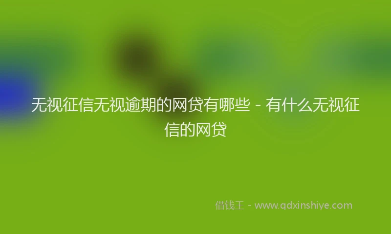 无视征信无视逾期的网贷有哪些 - 有什么无视征信的网贷