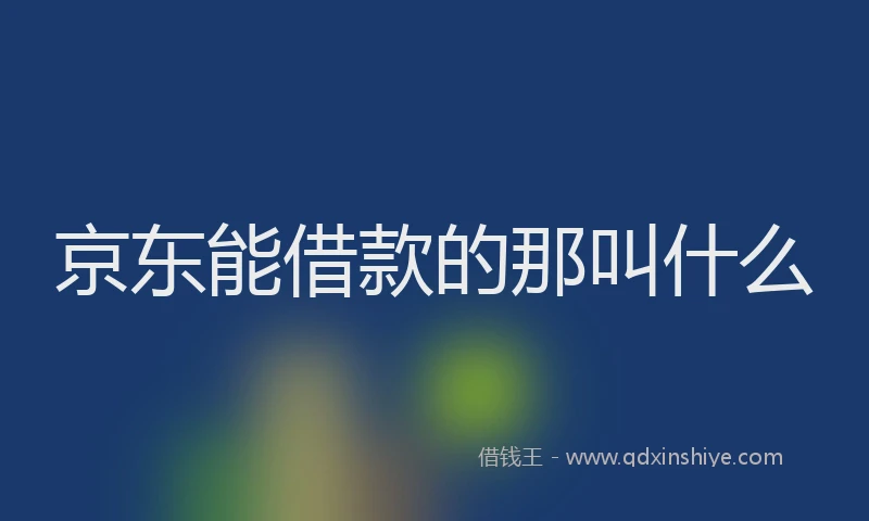 京东能借款的那叫什么