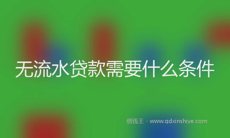 无流水贷款需要什么条件