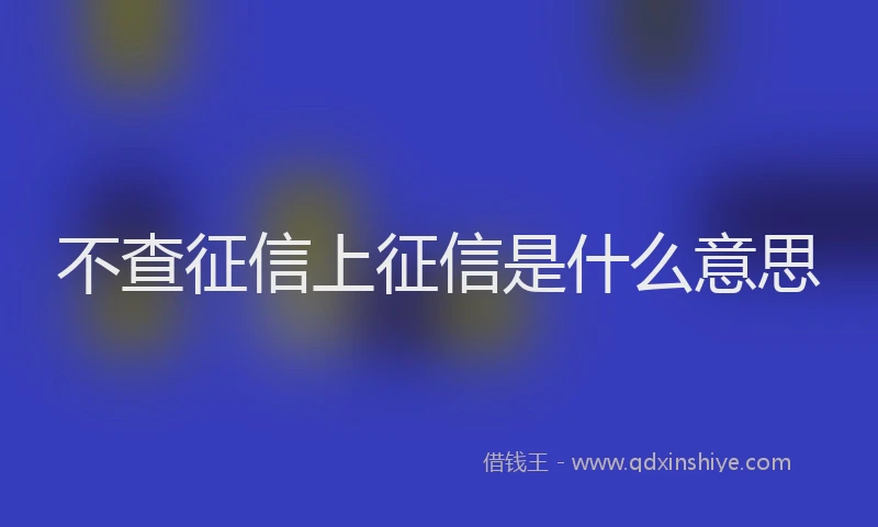 不查征信上征信是什么意思