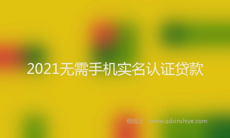 2021无需手机实名认证贷款