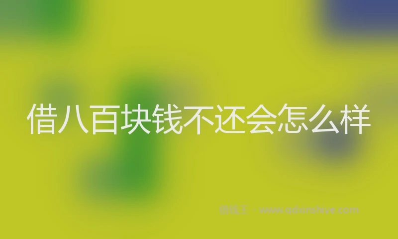 借八百块钱不还会怎么样