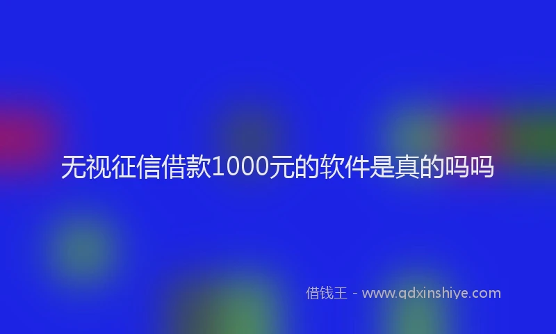 无视征信借款1000元的软件是真的吗吗