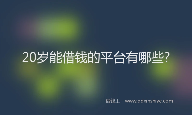 20岁能借钱的平台有哪些?