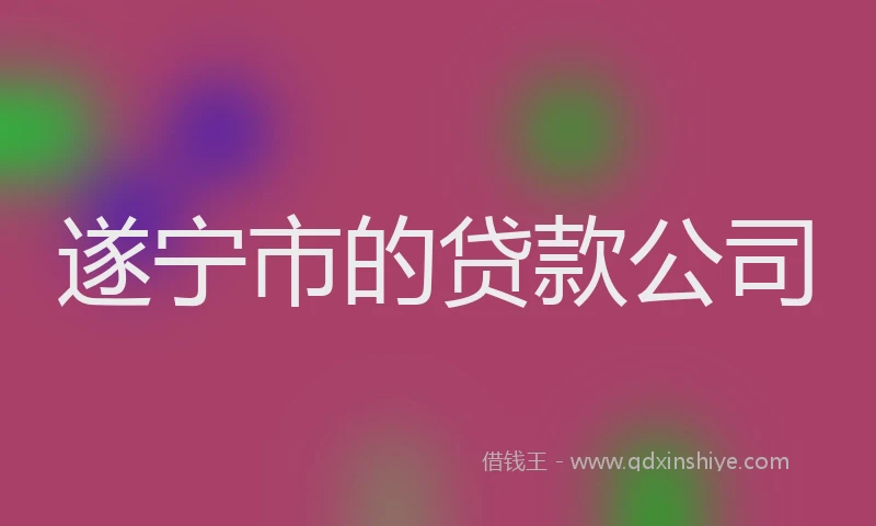 遂宁市的贷款公司