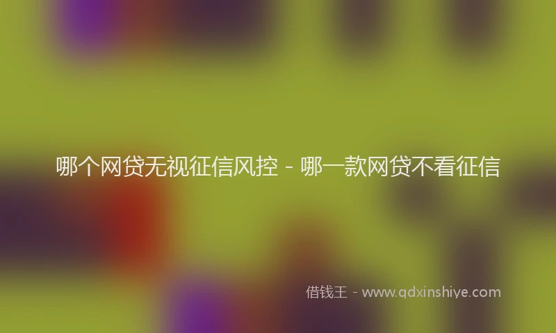 哪个网贷无视征信风控 - 哪一款网贷不看征信