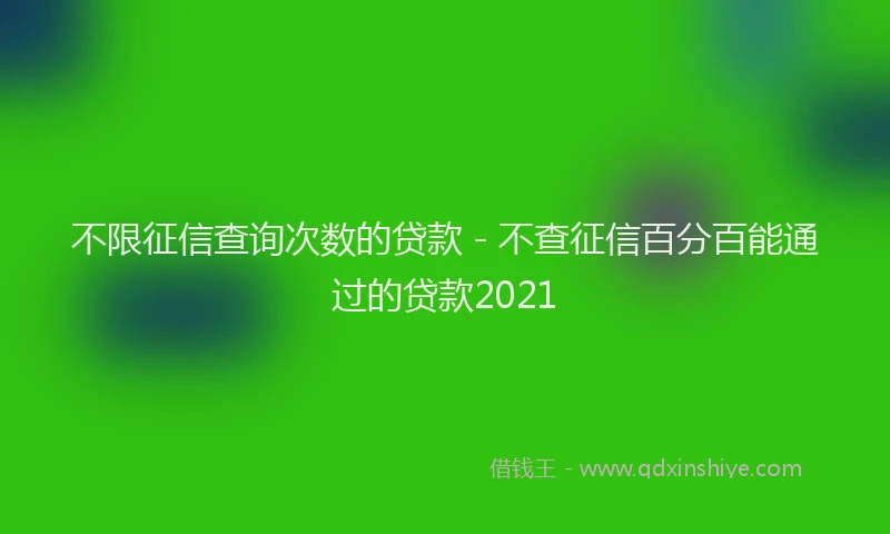 不限征信查询次数的贷款 - 不查征信百分百能通过的贷款2021