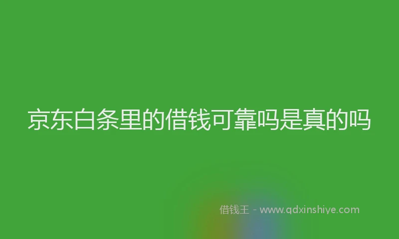 京东白条里的借钱可靠吗是真的吗