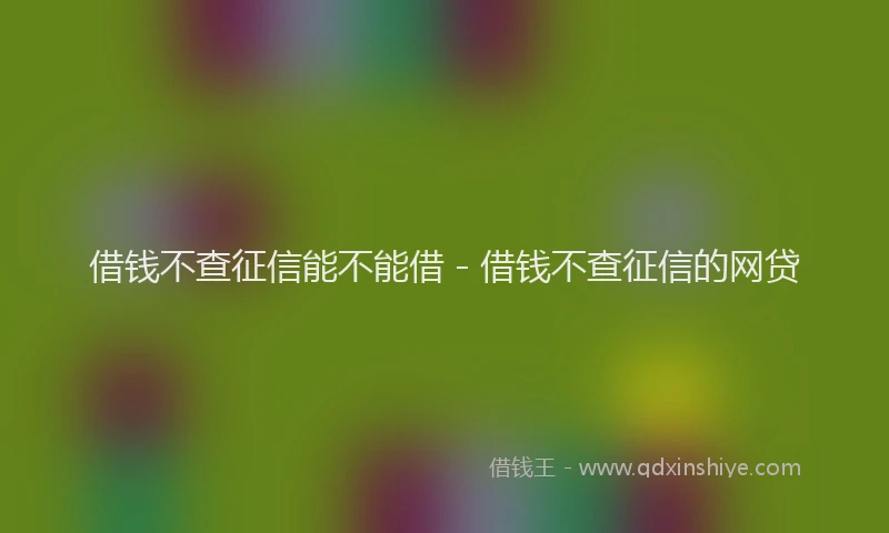 借钱不查征信能不能借 - 借钱不查征信的网贷