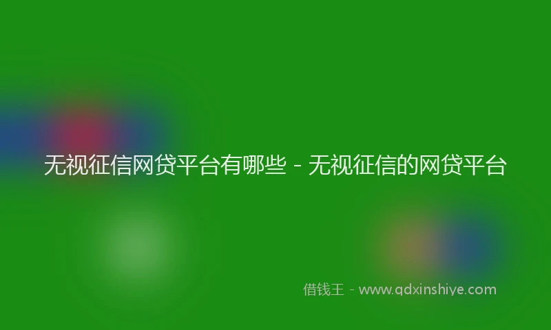 无视征信网贷平台有哪些 - 无视征信的网贷平台