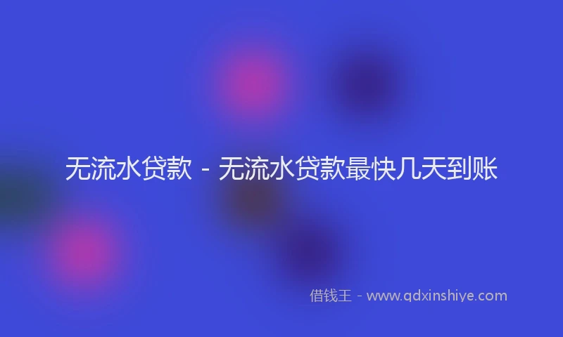 无流水贷款 - 无流水贷款最快几天到账