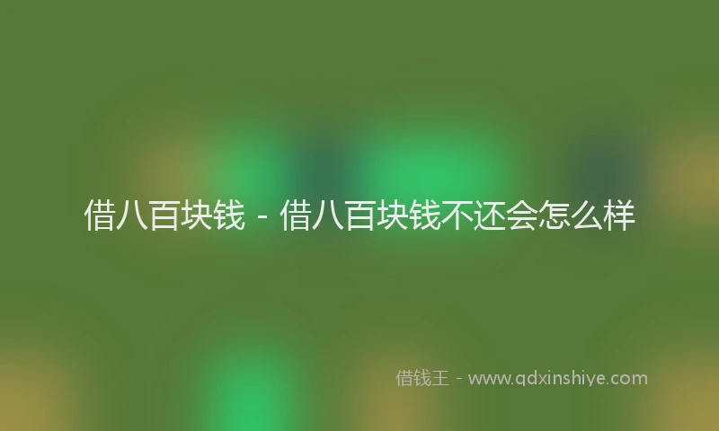 借八百块钱 - 借八百块钱不还会怎么样