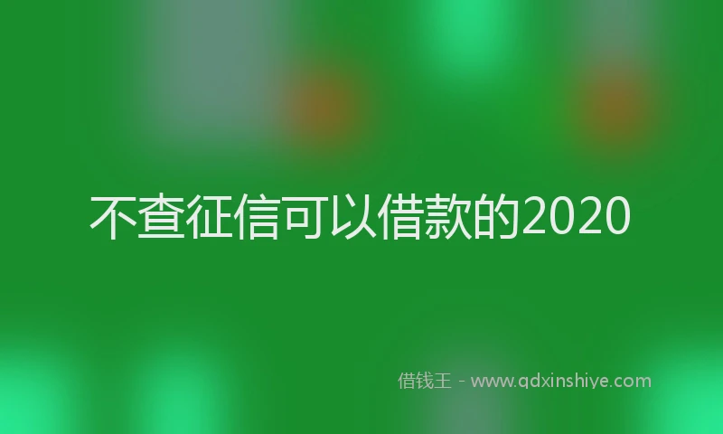 不查征信可以借款的2020