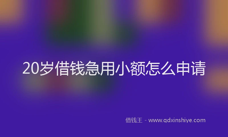 20岁借钱急用小额怎么申请