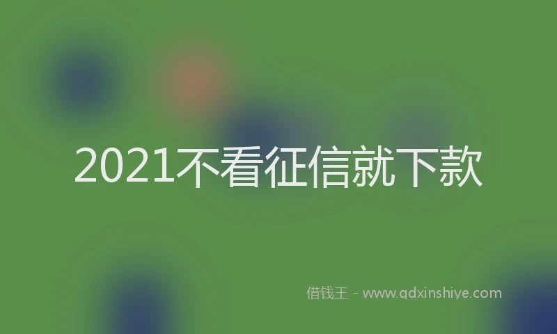 2021不看征信就下款
