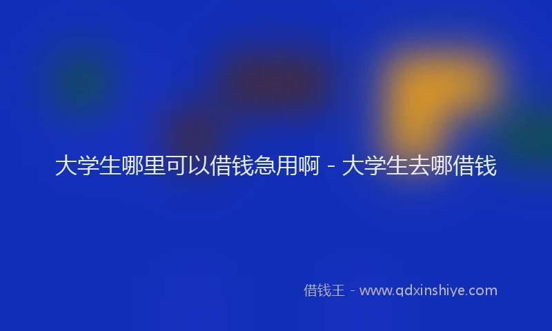 大学生哪里可以借钱急用啊 - 大学生去哪借钱