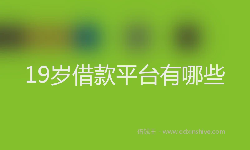 19岁借款平台有哪些