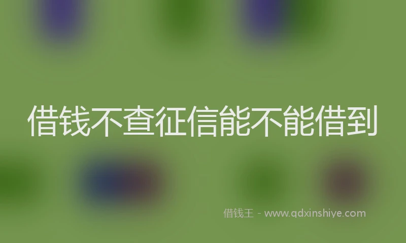 借钱不查征信能不能借到