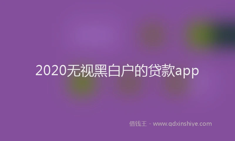 2020无视黑白户的贷款app