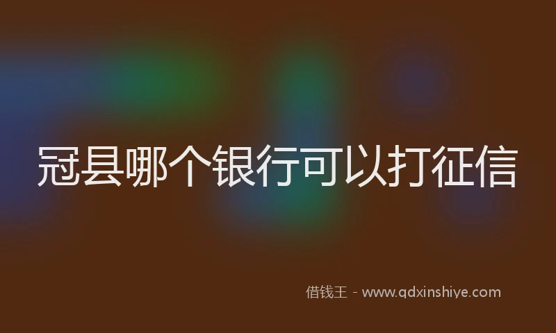 冠县哪个银行可以打征信