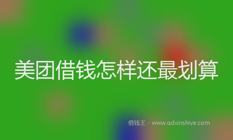 美团借钱怎样还最划算