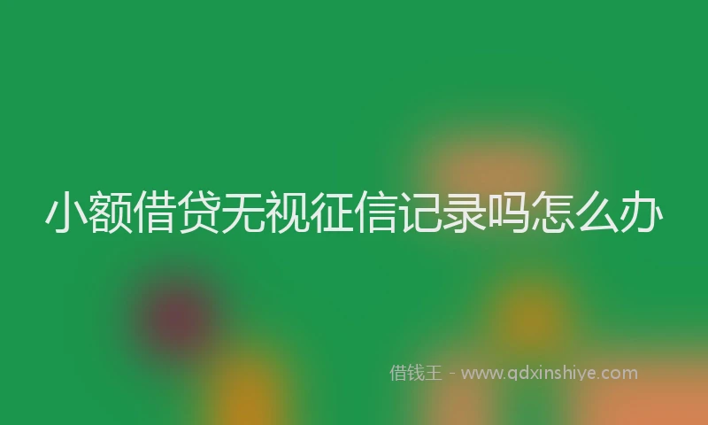小额借贷无视征信记录吗怎么办