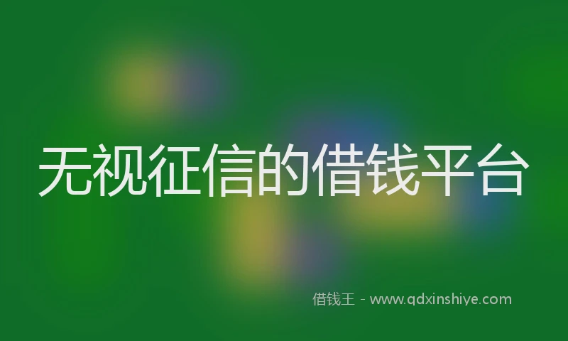 无视征信的借钱平台