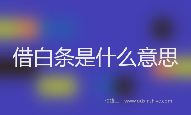 借白条是什么意思