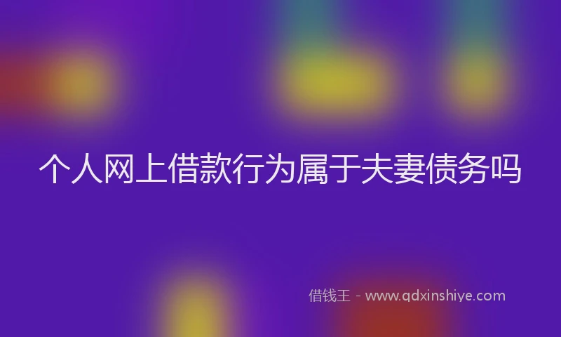 个人网上借款行为属于夫妻债务吗