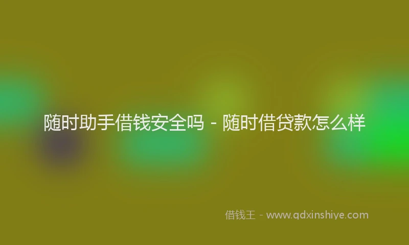 随时助手借钱安全吗 - 随时借贷款怎么样