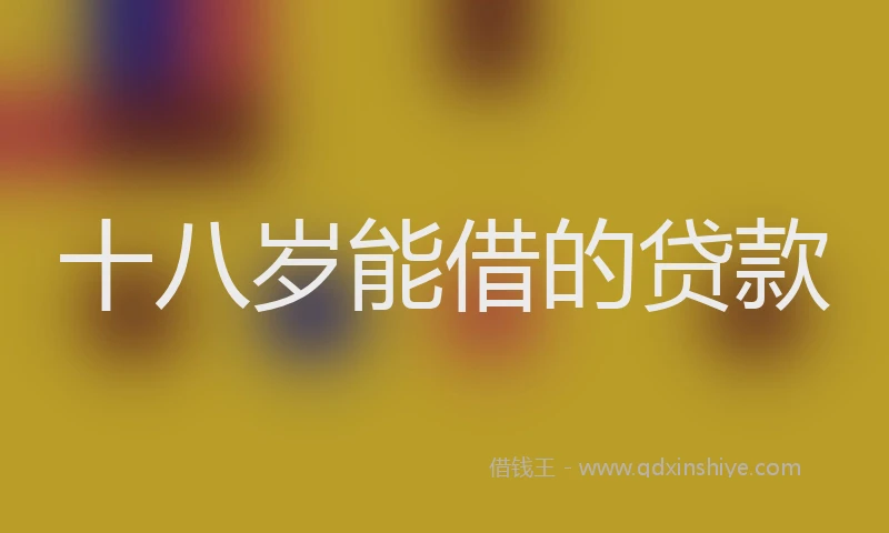 十八岁能借的贷款