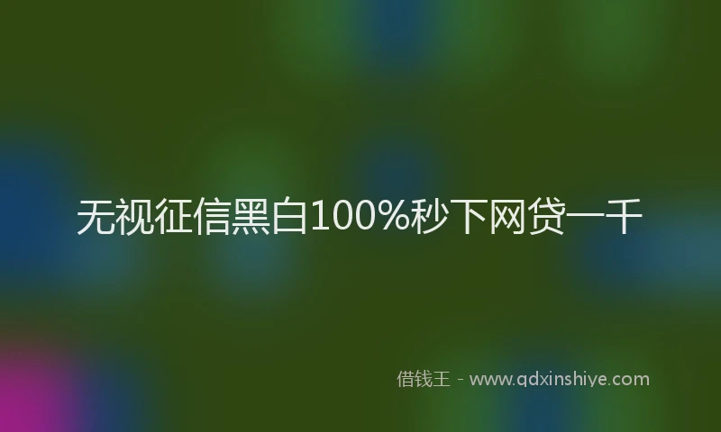 无视征信黑白100%秒下网贷一千