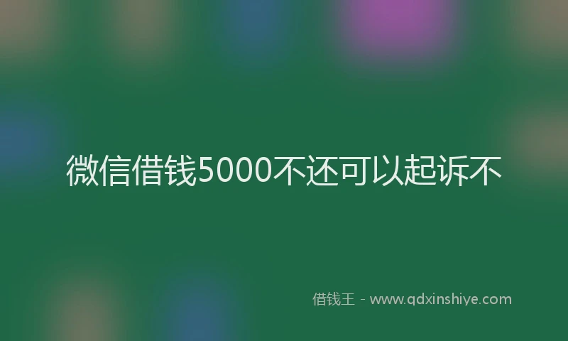 微信借钱5000不还可以起诉不