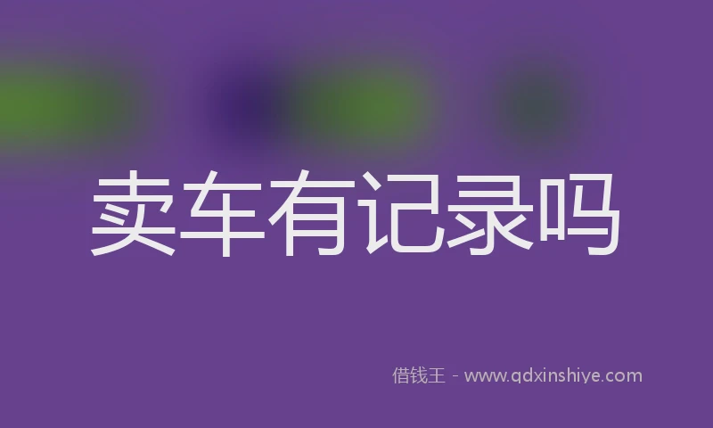 卖车有记录吗