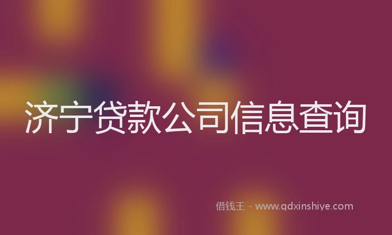 济宁贷款公司信息查询