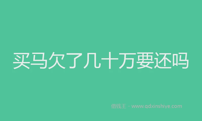 买马欠了几十万要还吗