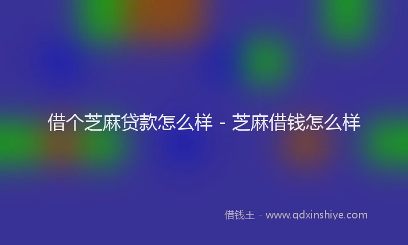 借个芝麻贷款怎么样 - 芝麻借钱怎么样