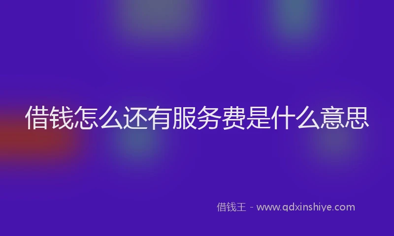 借钱怎么还有服务费是什么意思