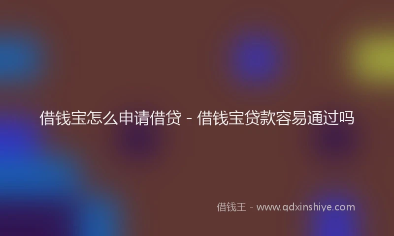 借钱宝怎么申请借贷 - 借钱宝贷款容易通过吗