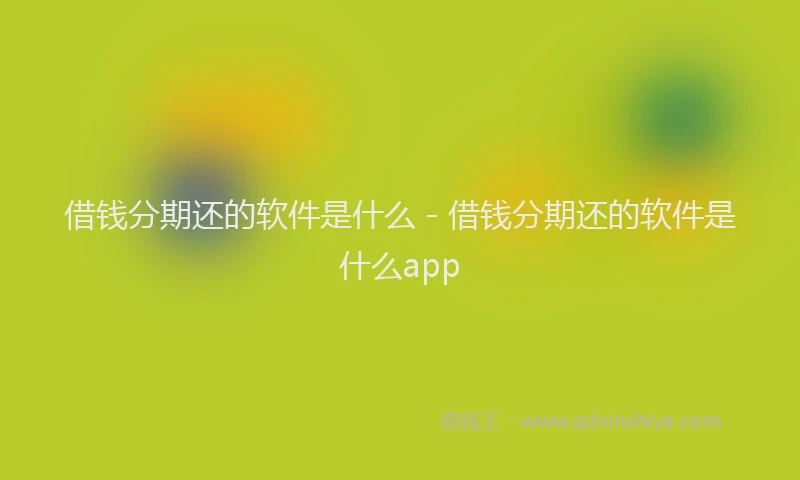 借钱分期还的软件是什么 - 借钱分期还的软件是什么app
