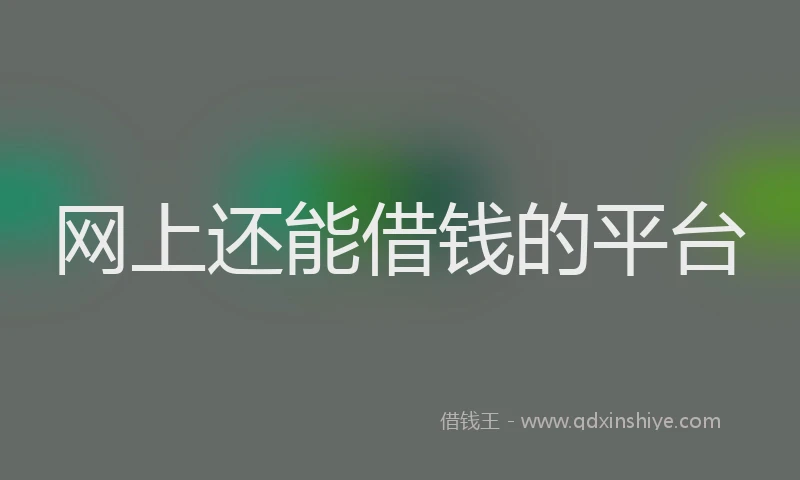 网上还能借钱的平台
