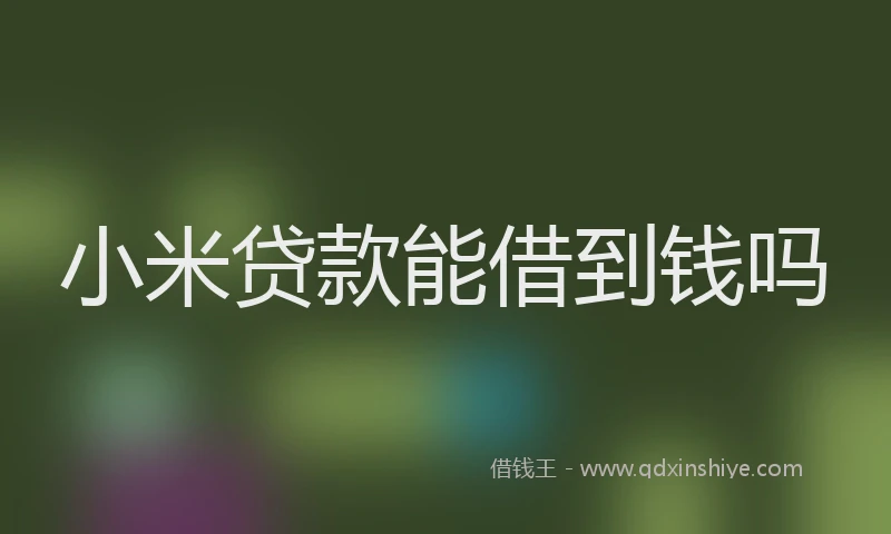 小米贷款能借到钱吗