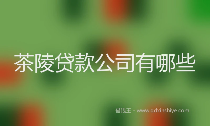 茶陵贷款公司有哪些