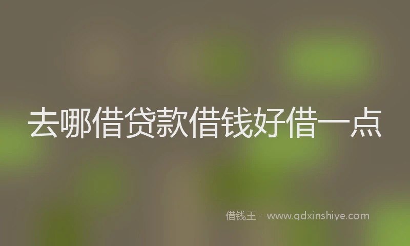 去哪借贷款借钱好借一点