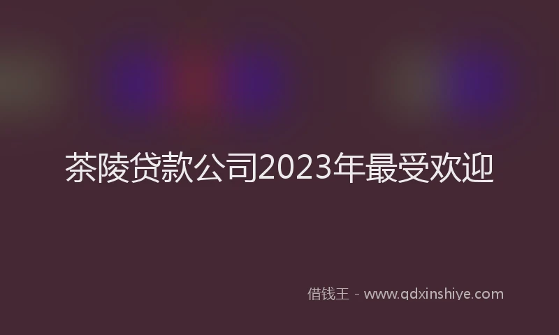 茶陵贷款公司2023年最受欢迎