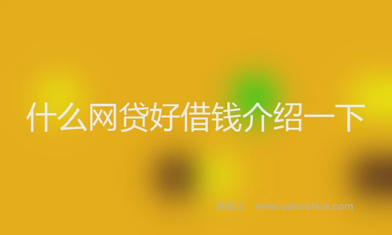 什么网贷好借钱介绍一下