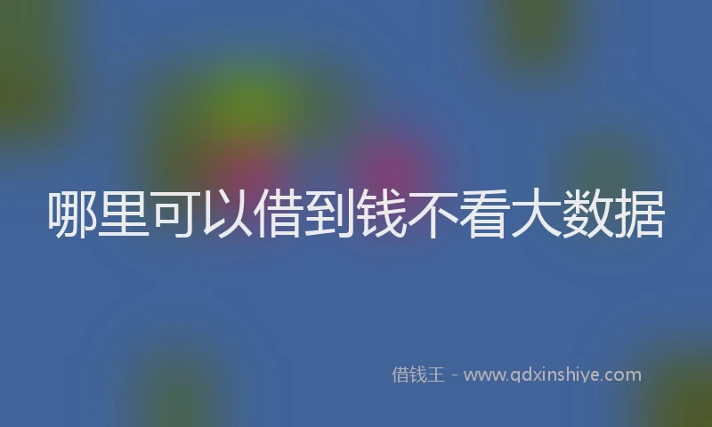 哪里可以借到钱不看大数据