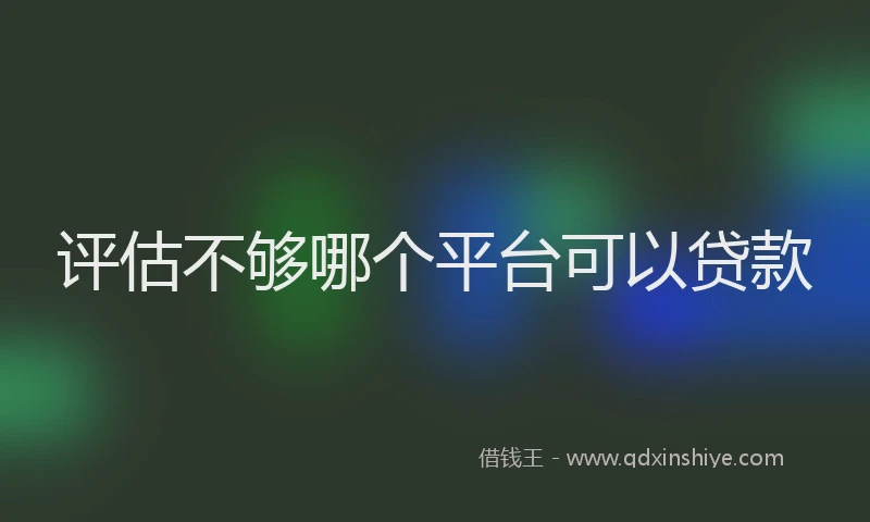 评估不够哪个平台可以贷款