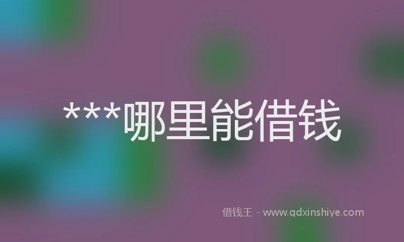 ***哪里能借钱