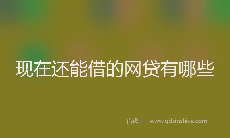 现在还能借的网贷有哪些